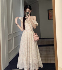 Summer End Vintage Floral Cottagecore Dress