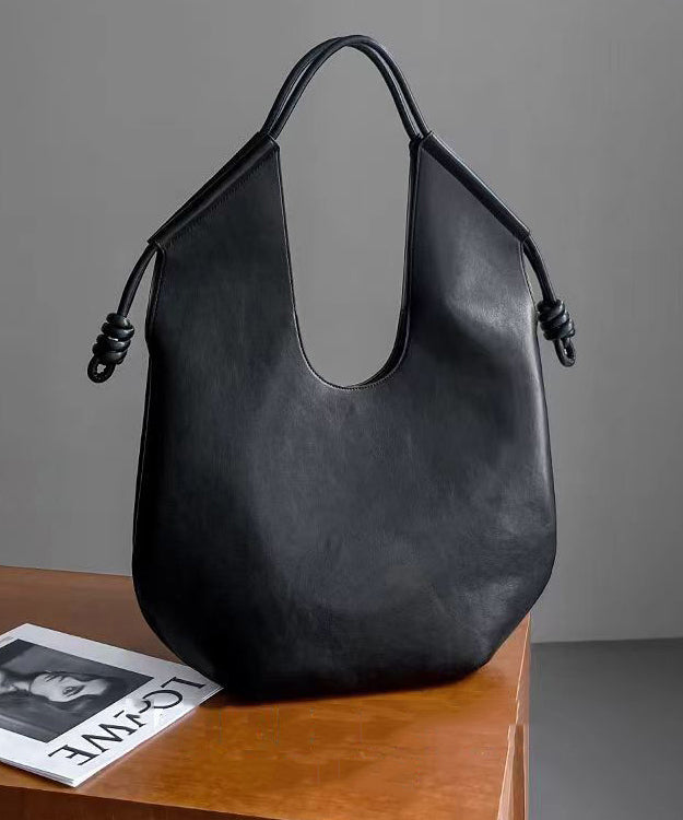 Black Large Capacity Faux Leather Satchel Handbag