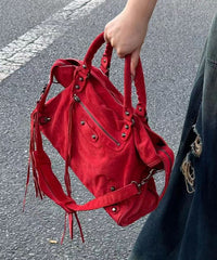 Red Large Capacity Faux Leather Satchel Bags SX1028