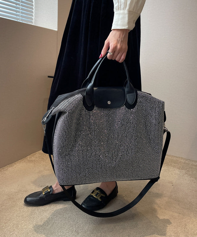 Silver Large Capacity Zircon Encrusted Handbag