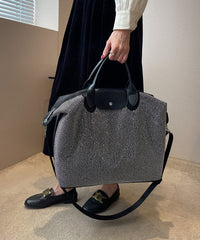 Silver Large Capacity Zircon Encrusted Handbag