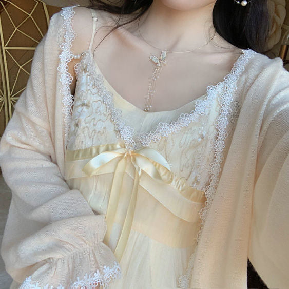 Gold Fortune Vintage-Aesthetic Romantic Fairy Princess Dress
