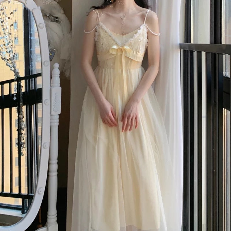 Gold Fortune Vintage-Aesthetic Romantic Fairy Princess Dress
