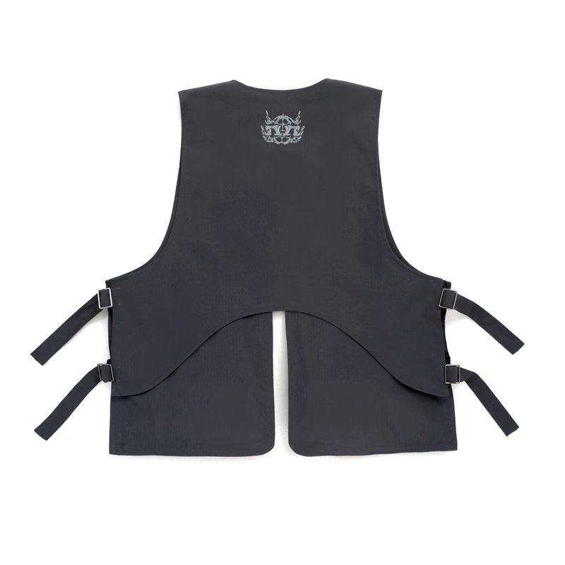 Grunge Skeleton Ribcage Pockets Vest