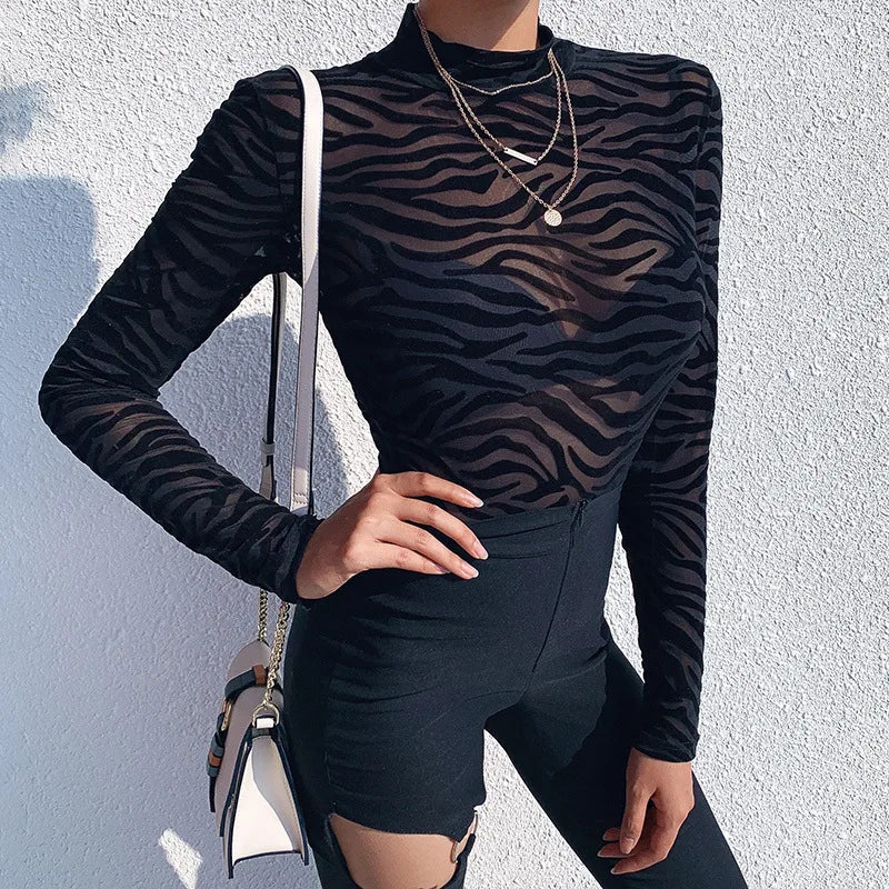See Through You Stripe Bodysuit