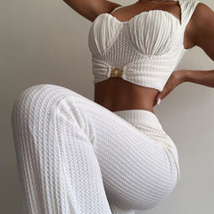 Sweetheart Flared Pants Matching Set