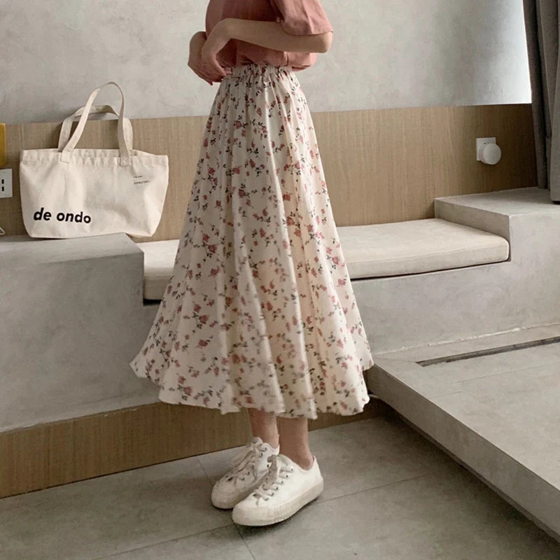 Adira A Line Bloom Midi Skirt