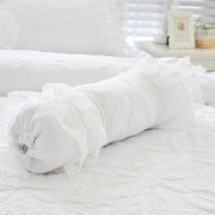 100%Cotton Thick Quilted Lace White Bedding Set