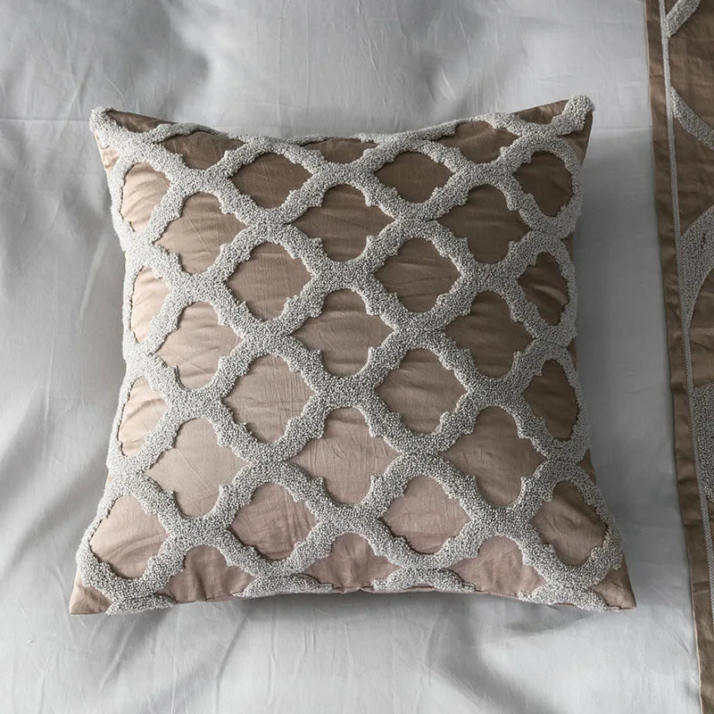 Grey white Bed Sheet Pillowcase Duvet cover set Luxury 60S Egyptian cotton queen king double size Bedding Set