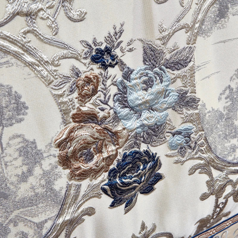 4/6/10Pcs Blue Jacquard Luxury Bedding Set