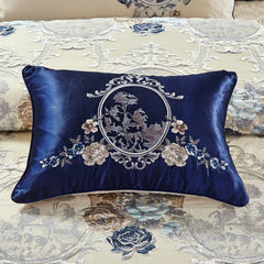 4/6/10Pcs Blue Jacquard Luxury Bedding Set