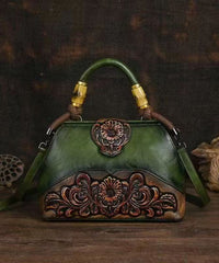 Messenger Calf Vintage Red Tote Leather Embossed Bag Handmade