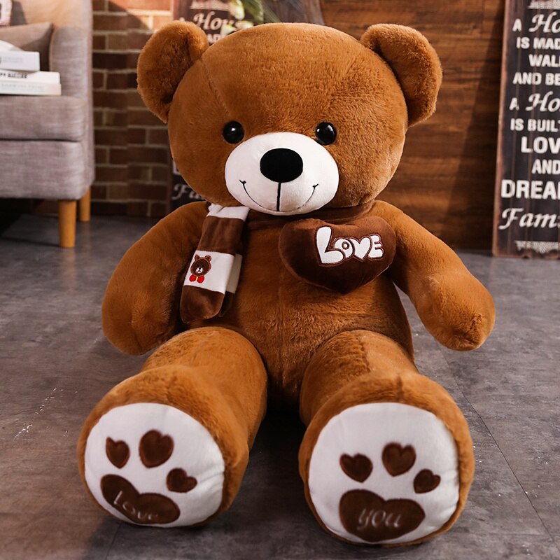 High Quality 80/100CM 4 Colors Teddy Bear With Scarf Stuffed Animals Bear Plush Toys Teddy Bear Doll Lovers Birthday Baby Gift