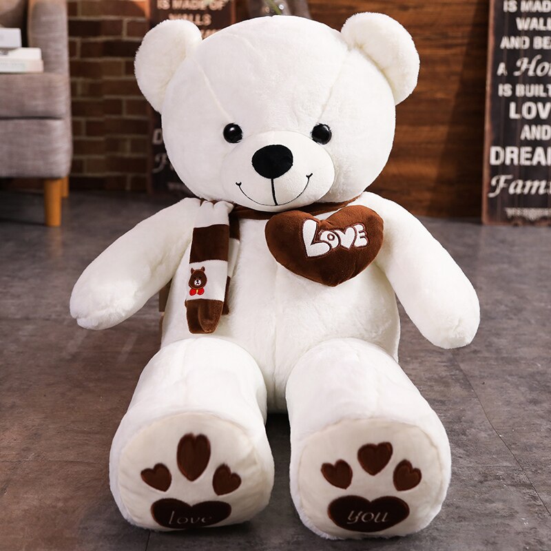 High Quality 80/100CM 4 Colors Teddy Bear With Scarf Stuffed Animals Bear Plush Toys Teddy Bear Doll Lovers Birthday Baby Gift