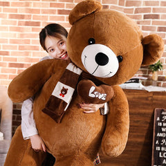 High Quality 80/100CM 4 Colors Teddy Bear With Scarf Stuffed Animals Bear Plush Toys Teddy Bear Doll Lovers Birthday Baby Gift