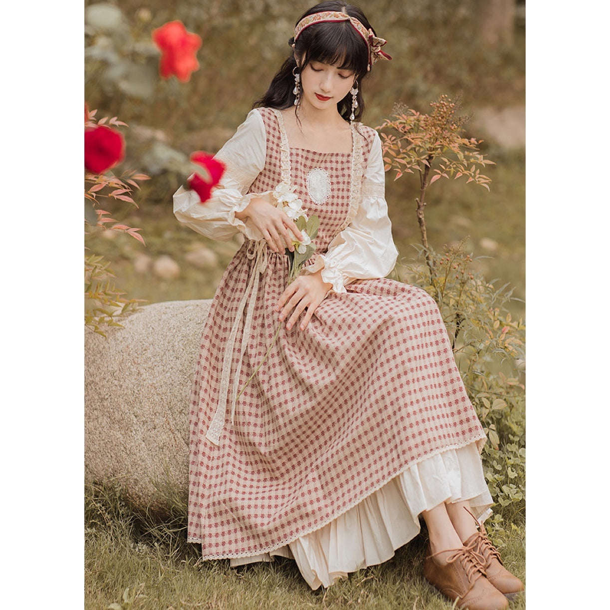 Honeyfield Plaid Vintage-style Cottagecore Dress