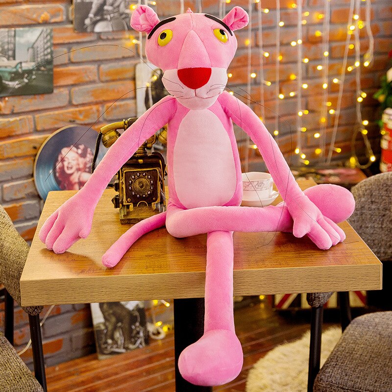 Huge Pink Panthers with T-shirt Hoodie Cute Cartoon Leopard Stuffed Plush Toys Stuffed Animal Baby Toy Kid Doll Birthday Gift