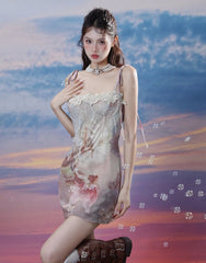 Minivestido renacentista Angelcore en el cielo