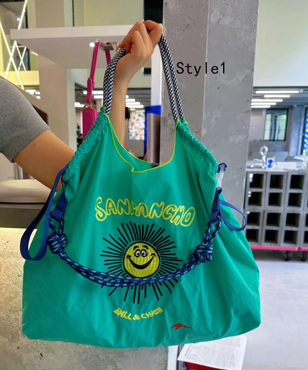Japanese Style Embroidered Nylon Satchel Bags SX1013