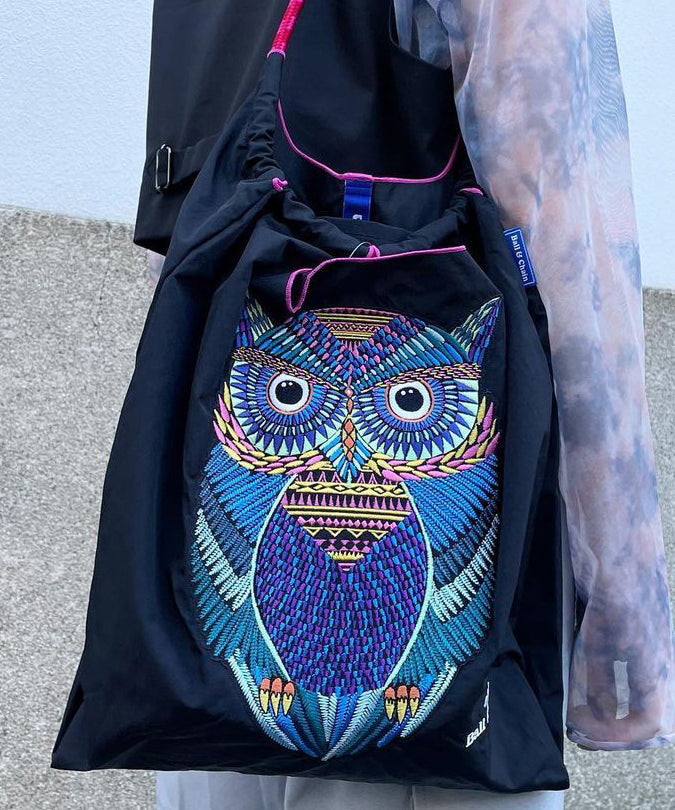 Japanese Style Embroidered Owl Large Capacity Shopping Bag SX1009