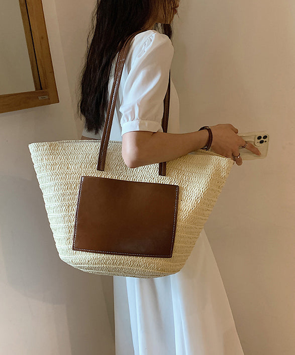 Korean Versatile Large Capacity Straw Woven Satchel Bags