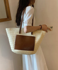 Korean Versatile Large Capacity Straw Woven Satchel Bags