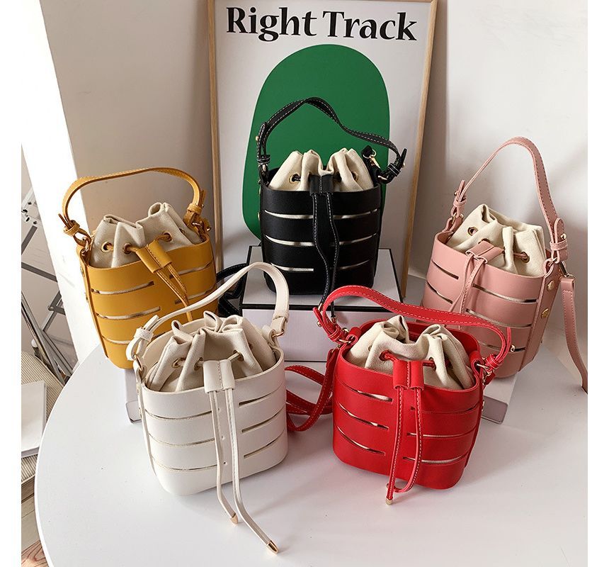 Faux Leather Bucket Bag