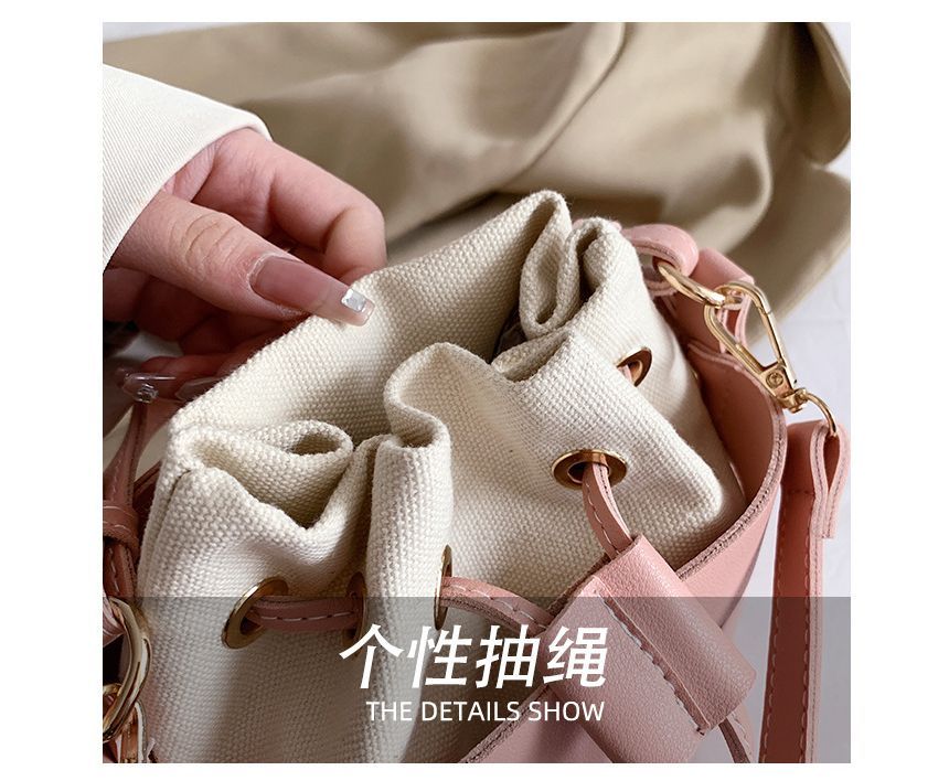 Faux Leather Bucket Bag