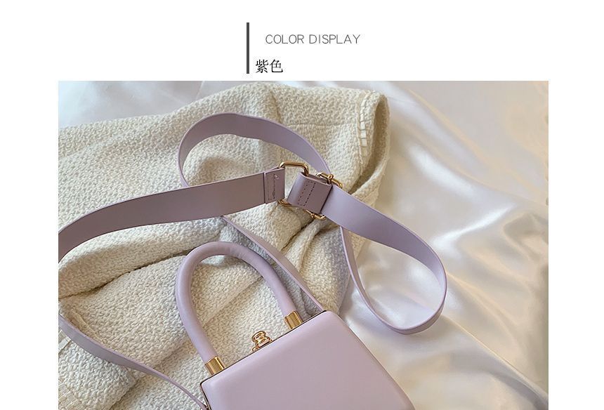Leather Faux Hand Boxy Bag Plain
