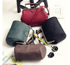 Kiss Bag Top Handle Crossbody Plain Lock