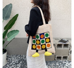 Tote Face Smiley Bag Crochet