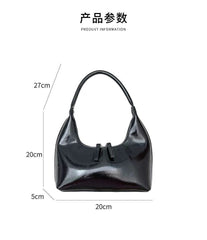 Leather Shoulder Bag Plain Zip Faux