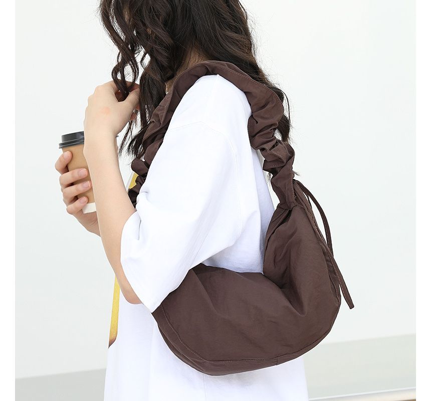 Plain Bag Drawstring Nylon Hobo