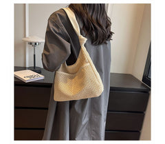 Straw Tote Bag + Faux Leather Pouch