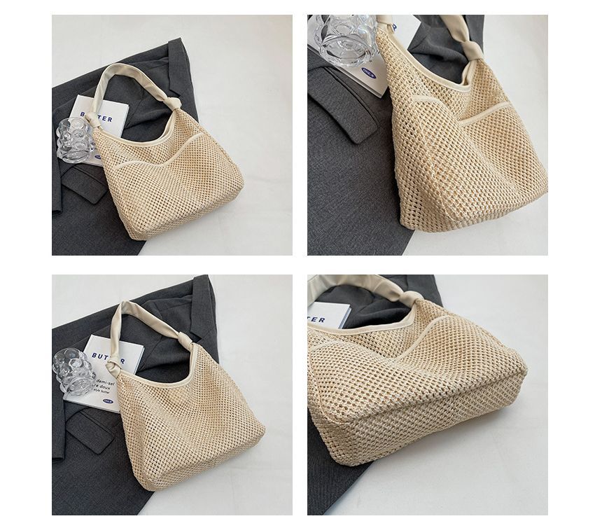 Straw Tote Bag + Faux Leather Pouch