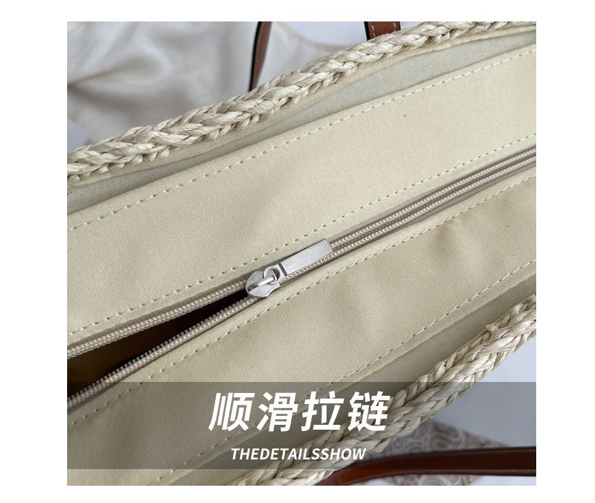 Straw Tote Bag + Paisley Print Neckerchief