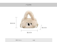 Eye Embroidered Fluffy Crossbody Bag