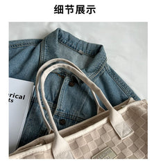 Checkerboard Applique Tote Bag