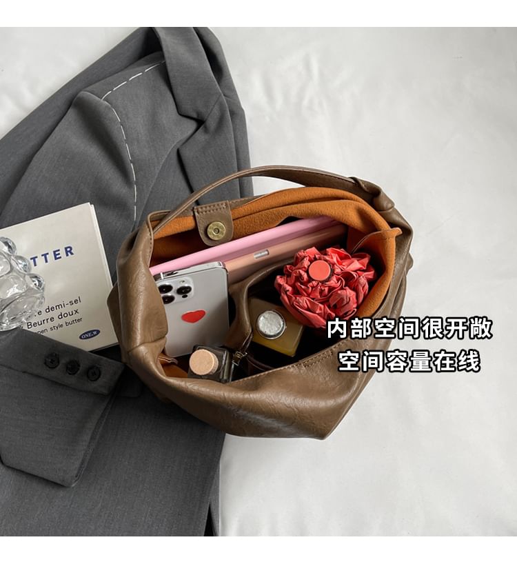 Faux Leather Hobo Bag + Pouch