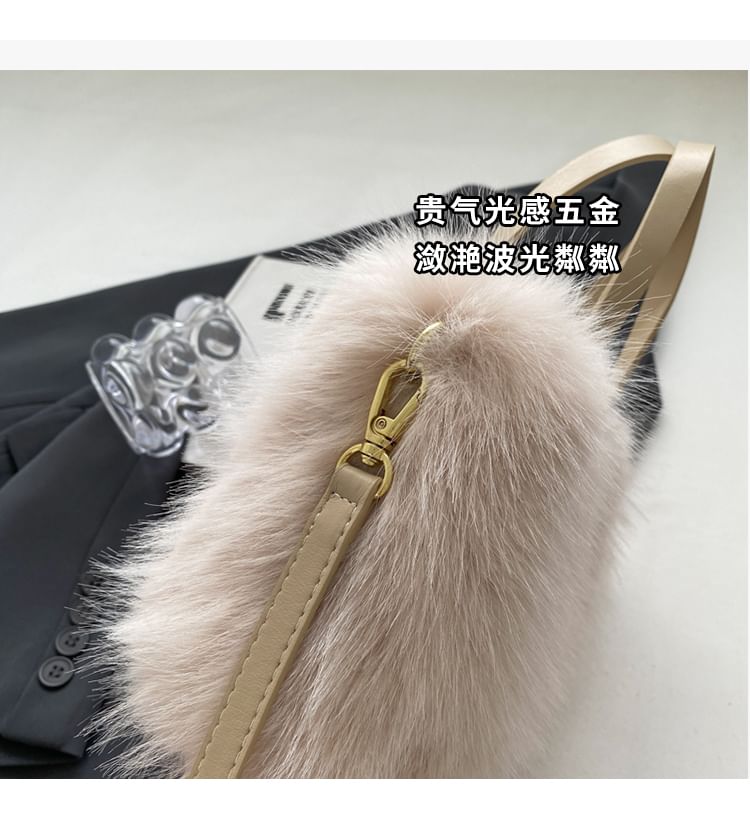 Fluffy Top Handle Crossbody Bag