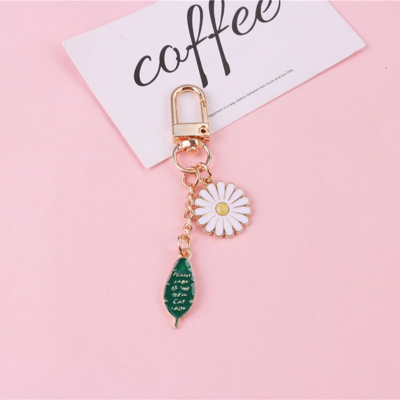 Floral Lace Alloy Bag Charm Keyring