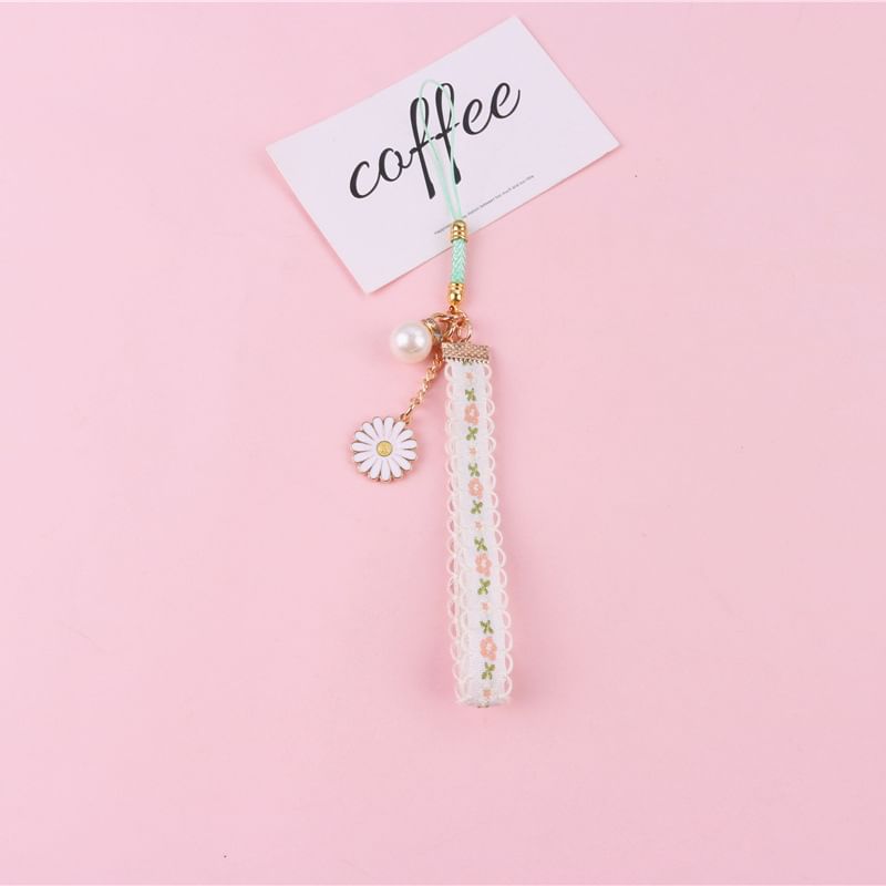 Floral Lace Alloy Bag Charm Keyring