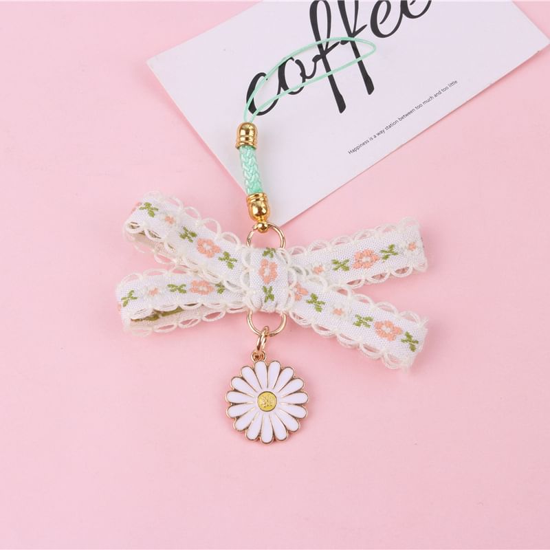 Floral Lace Alloy Bag Charm Keyring
