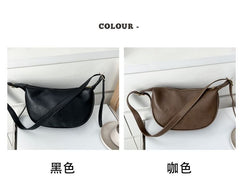 Faux Leather Plain Zip Shoulder Bag