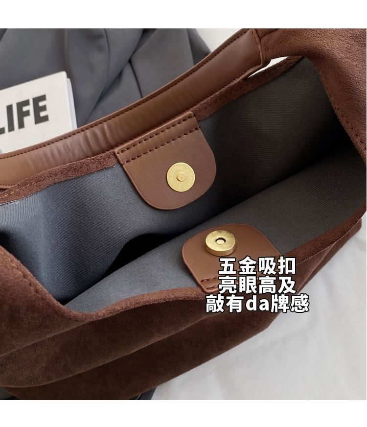 Faux Leather Tote Bag + Pouch