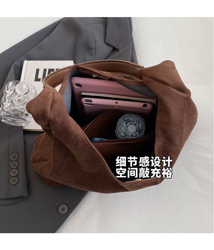 Faux Leather Tote Bag + Pouch