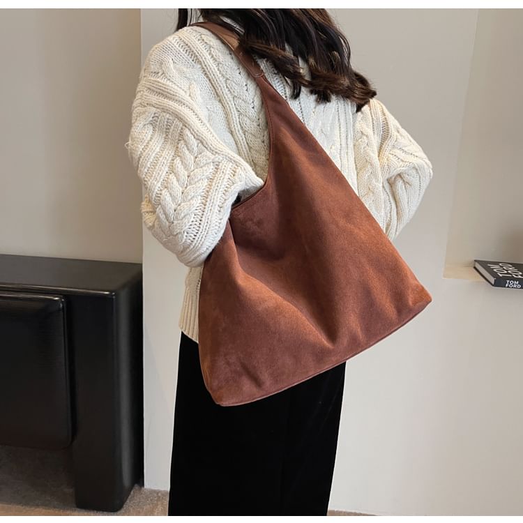 Faux Leather Tote Bag + Pouch