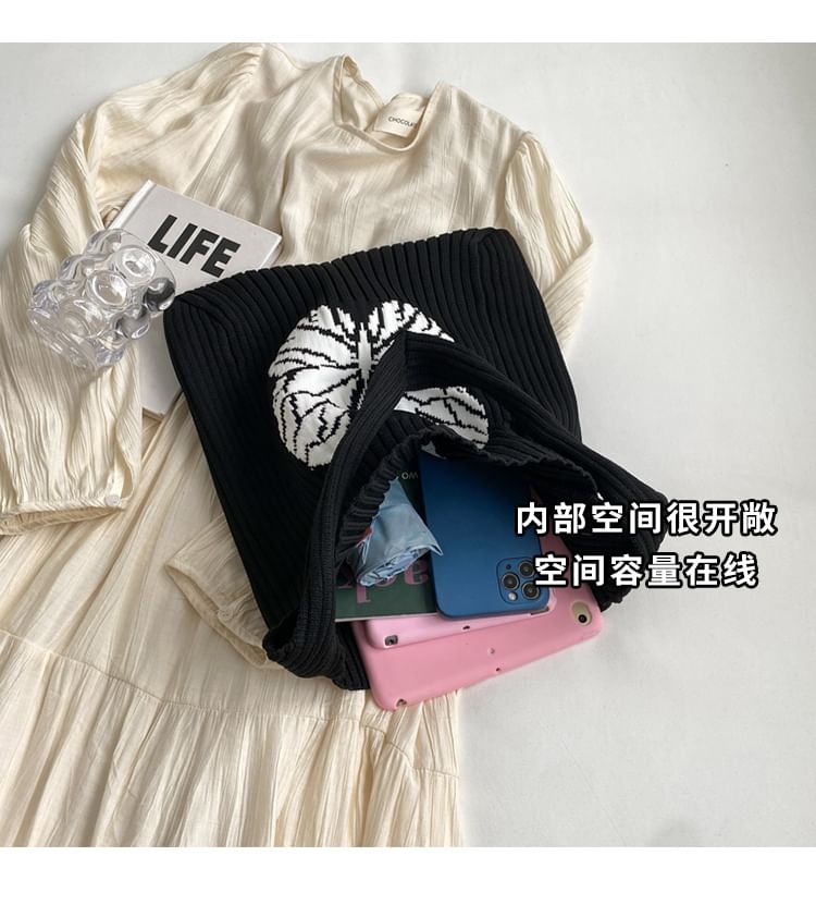 Butterfly Jacquard Knit Tote Bag