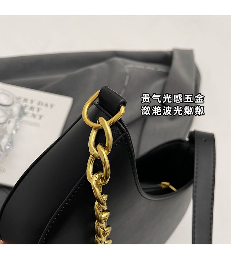 Faux Leather Hobo Bag