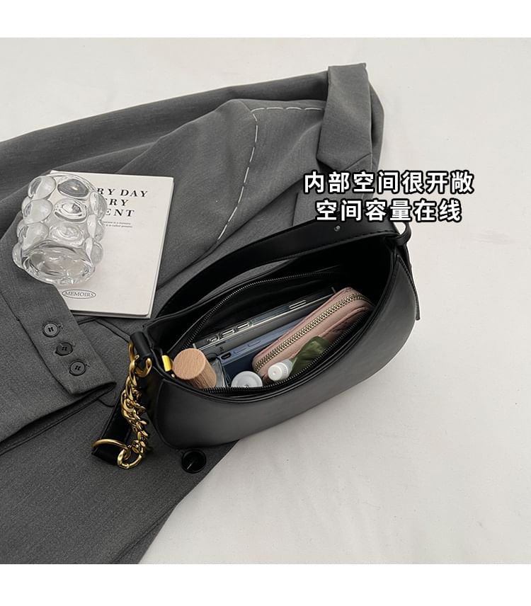 Faux Leather Hobo Bag